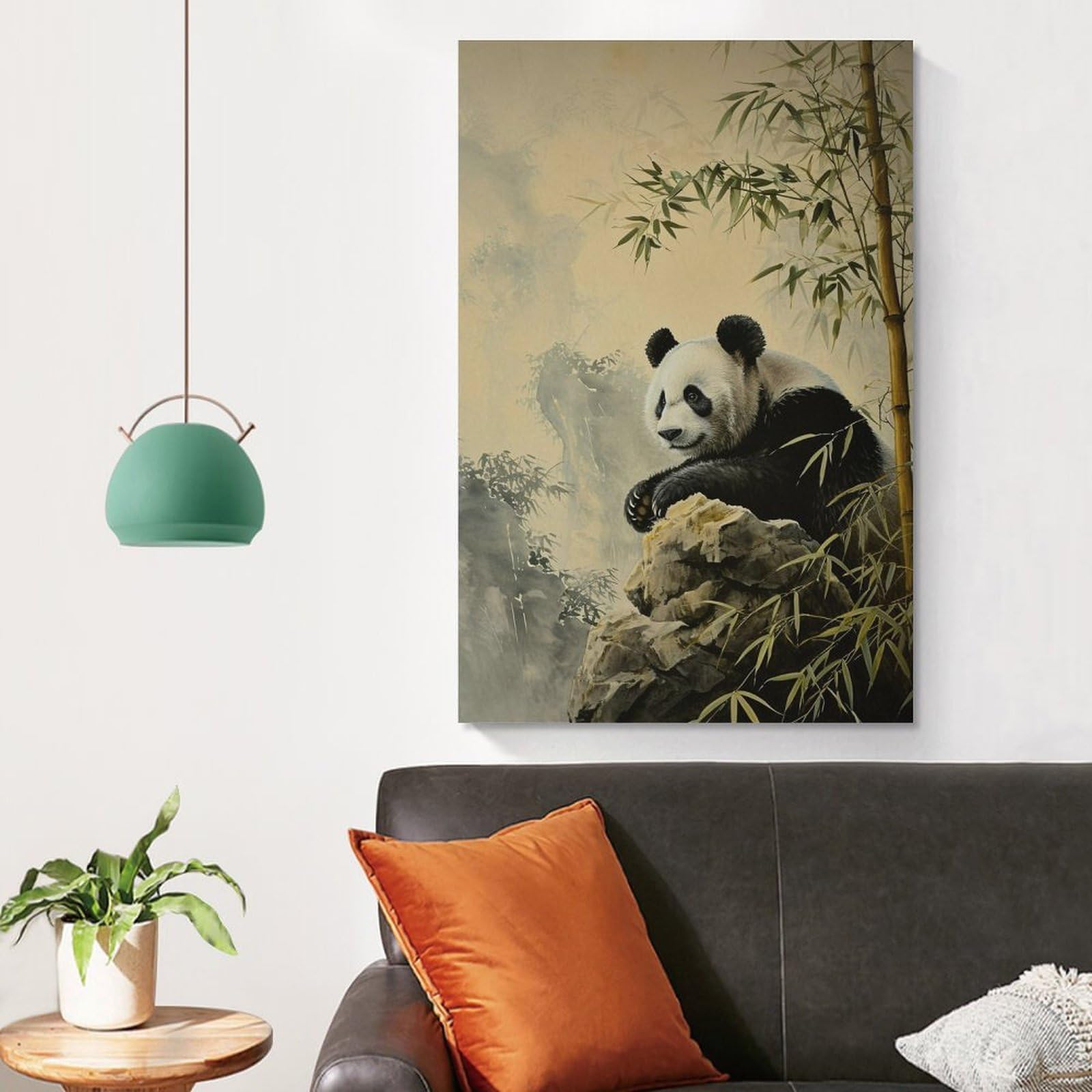 Amazon.co.jp: 絵画 竹林のパンダの母子 アートパネル ポスター